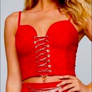 Bebe Josephine Quilted Chain Lace Up Set